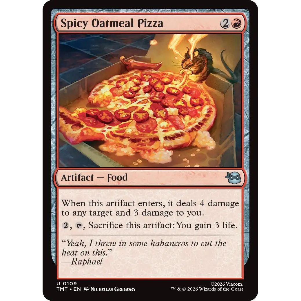 Image for Spicy Oatmeal Pizza (109) (Teenage Mutant Ninja Turtles) - Magic: The Gathering