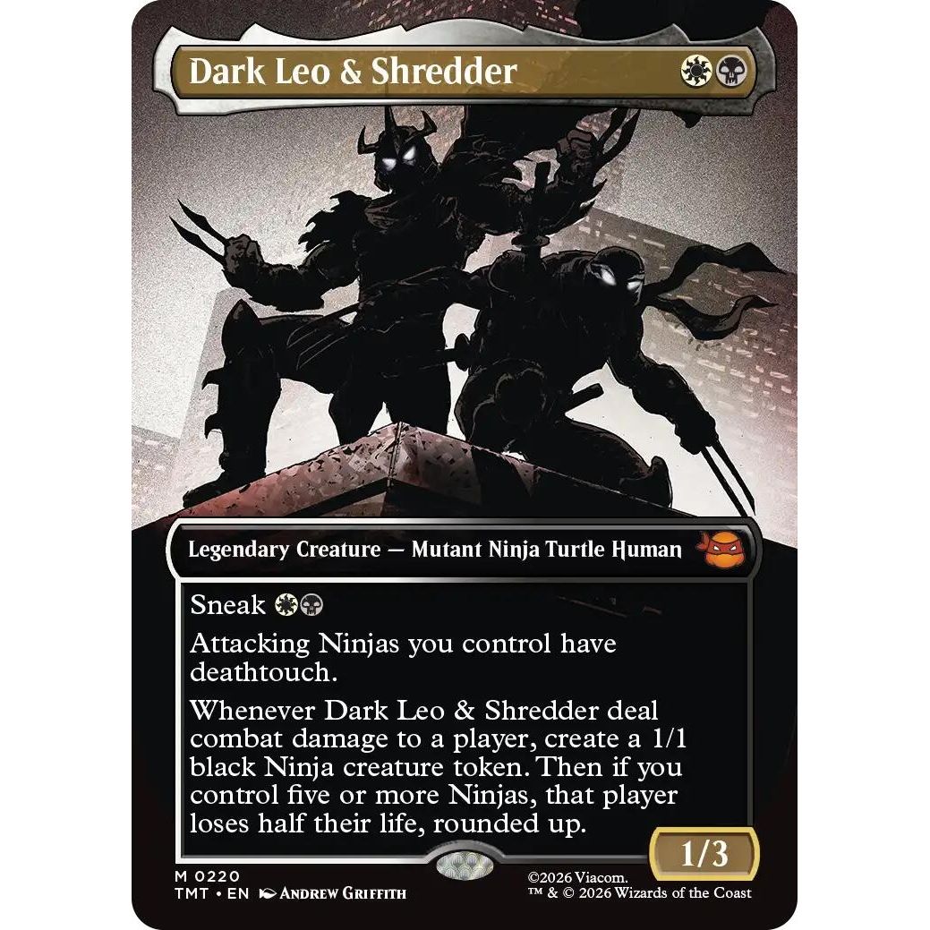Image for Dark Leo & Shredder (Borderless) (220) (Teenage Mutant Ninja Turtles) - Magic: The Gathering