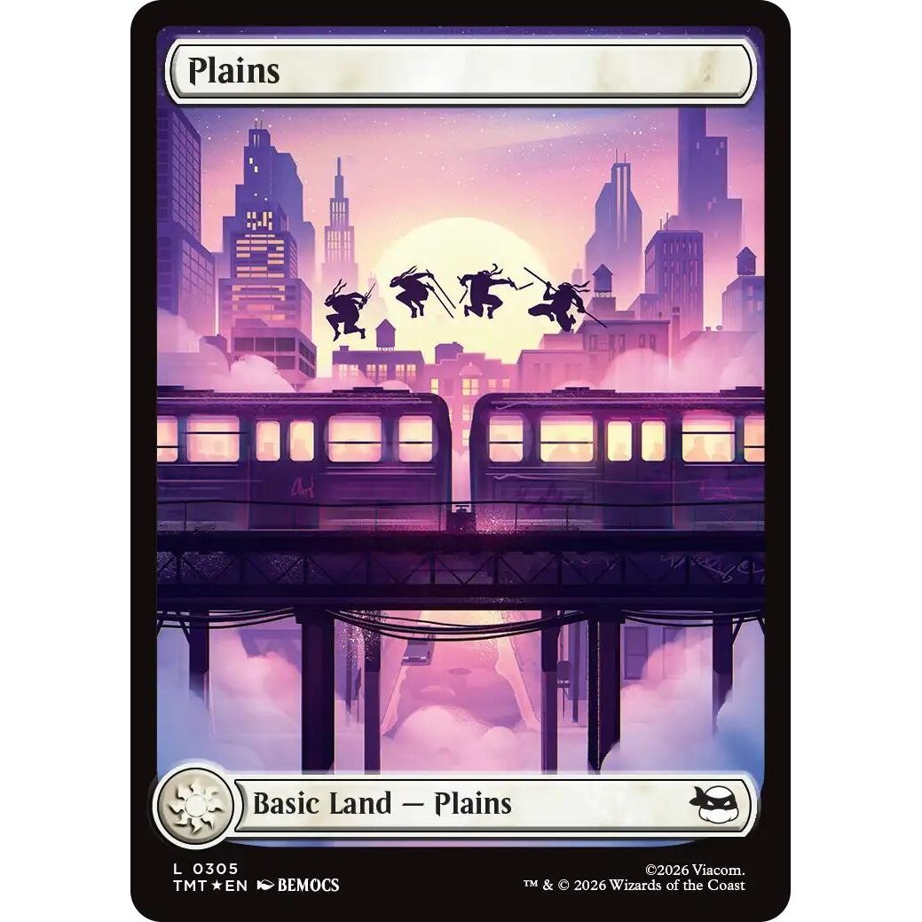Image for Plains (0305) (Surge Foil) (305) (Teenage Mutant Ninja Turtles) - Magic: The Gathering