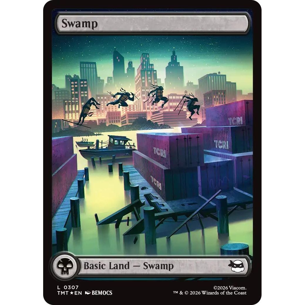 Image for Swamp (0307) (Surge Foil) (307) (Teenage Mutant Ninja Turtles) - Magic: The Gathering