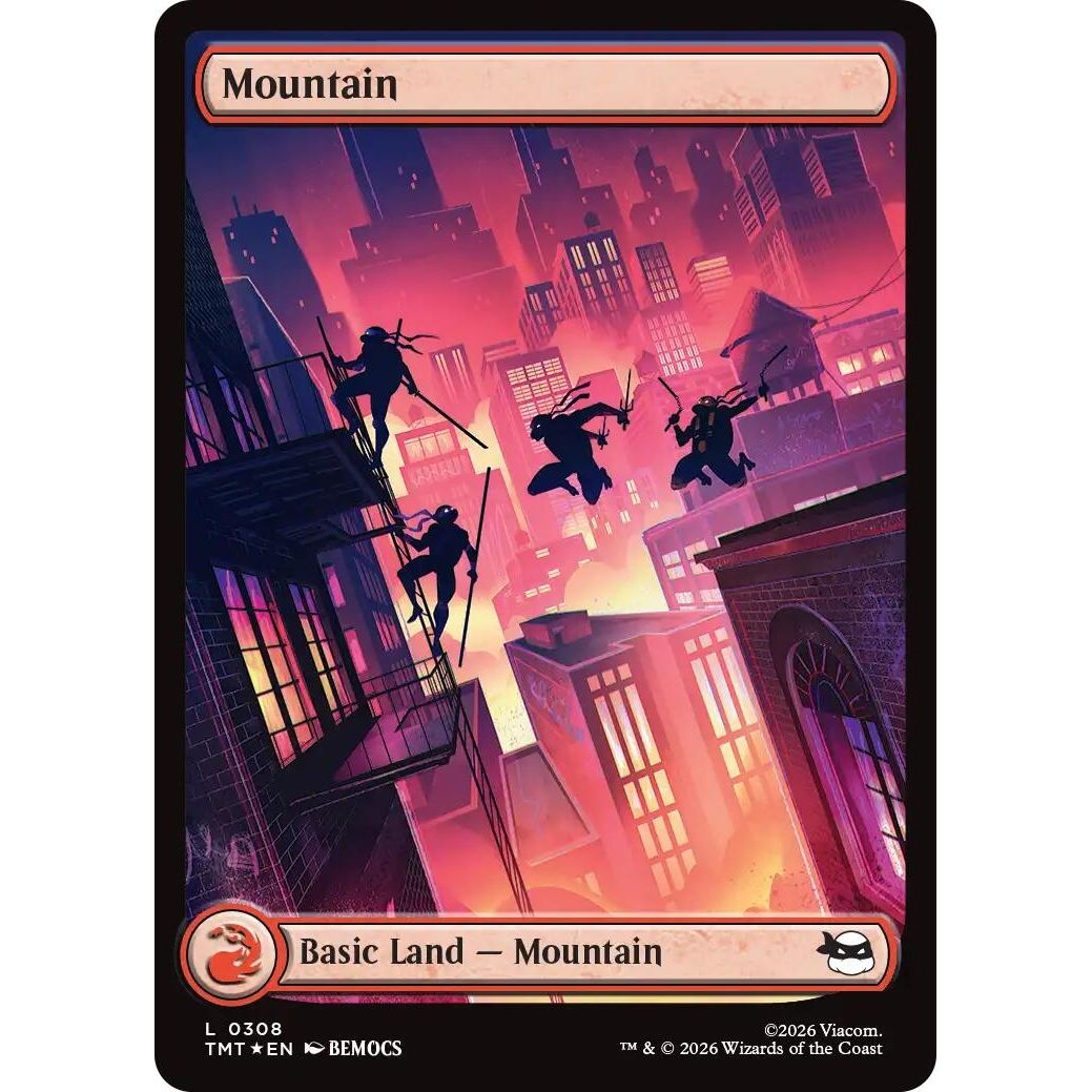 Image for Mountain (0308) (Surge Foil) (308) (Teenage Mutant Ninja Turtles) - Magic: The Gathering
