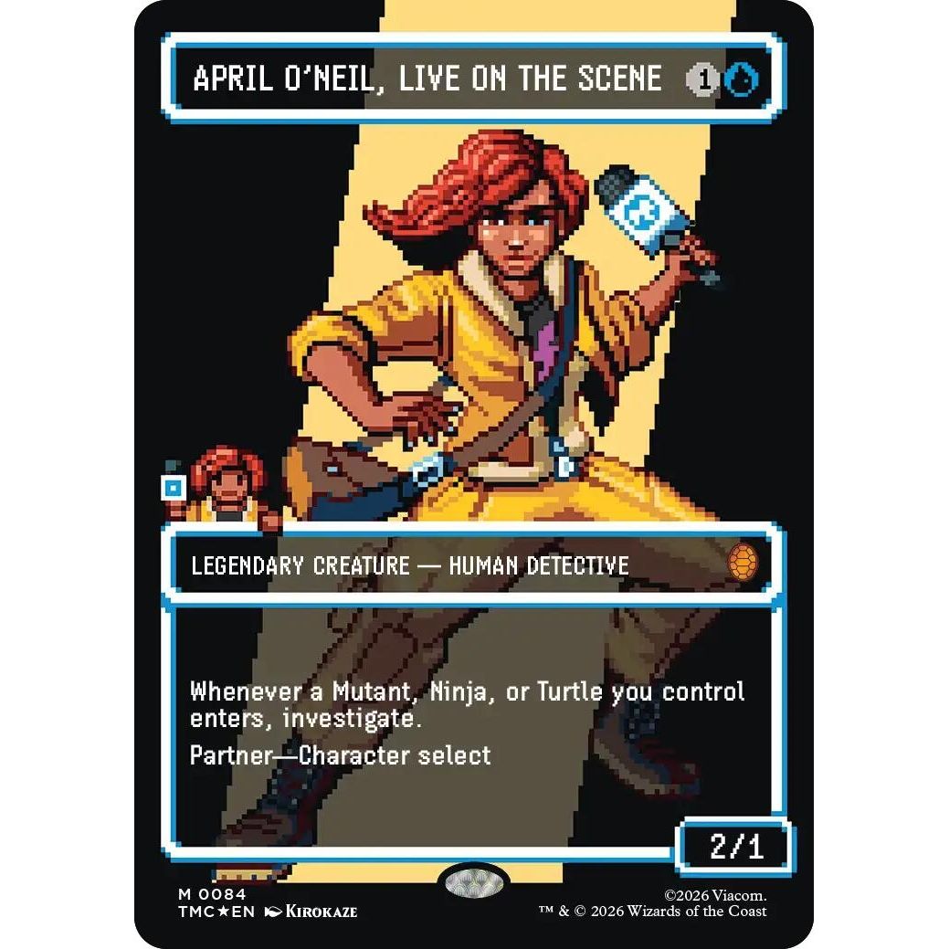 Image for April O'Neil, Live on the Scene (Borderless) (Surge Foil) (84) (Teenage Mutant Ninja Turtles) - Magic: The Gathering