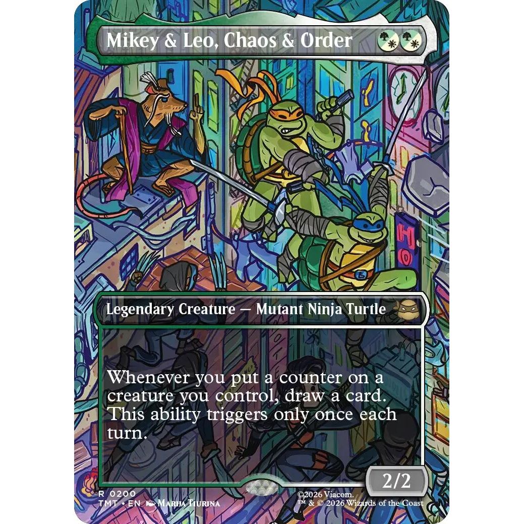 Image for Mikey & Leo, Chaos & Order (Borderless) (200) (Teenage Mutant Ninja Turtles) - Magic: The Gathering