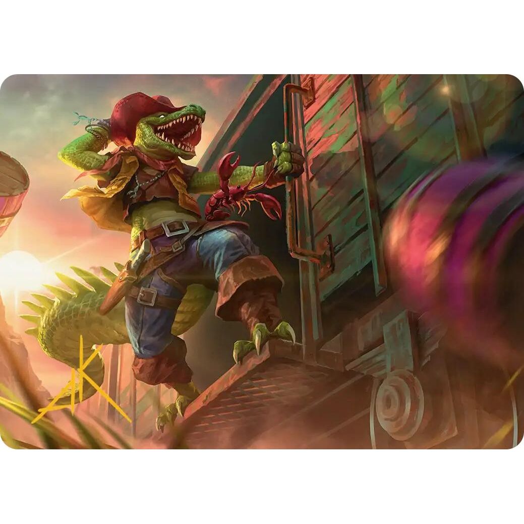 Image for Leatherhead, Iron Gator Art Card (Gold-Stamped Signature) (43) (Teenage Mutant Ninja Turtles) - Magic: The Gathering