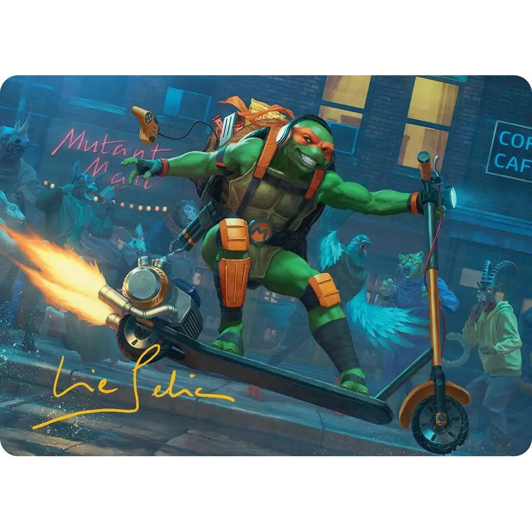 Image for Michelangelo, On the Scene Art Card (Gold-Stamped Signature) (49) (Teenage Mutant Ninja Turtles) - Magic: The Gathering