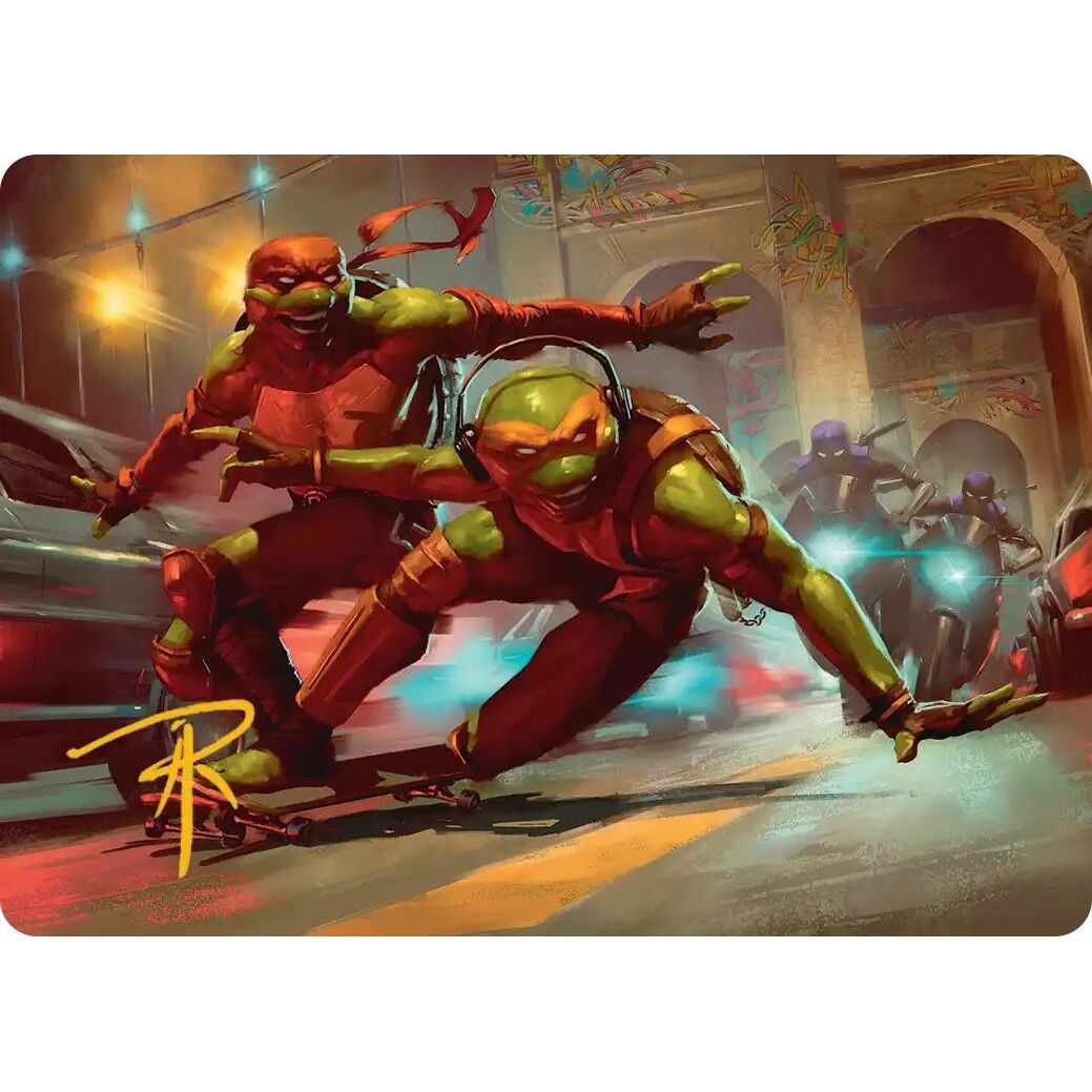 Image for Raph & Mikey, Troublemakers Art Card (Gold-Stamped Signature) (17) (Teenage Mutant Ninja Turtles) - Magic: The Gathering