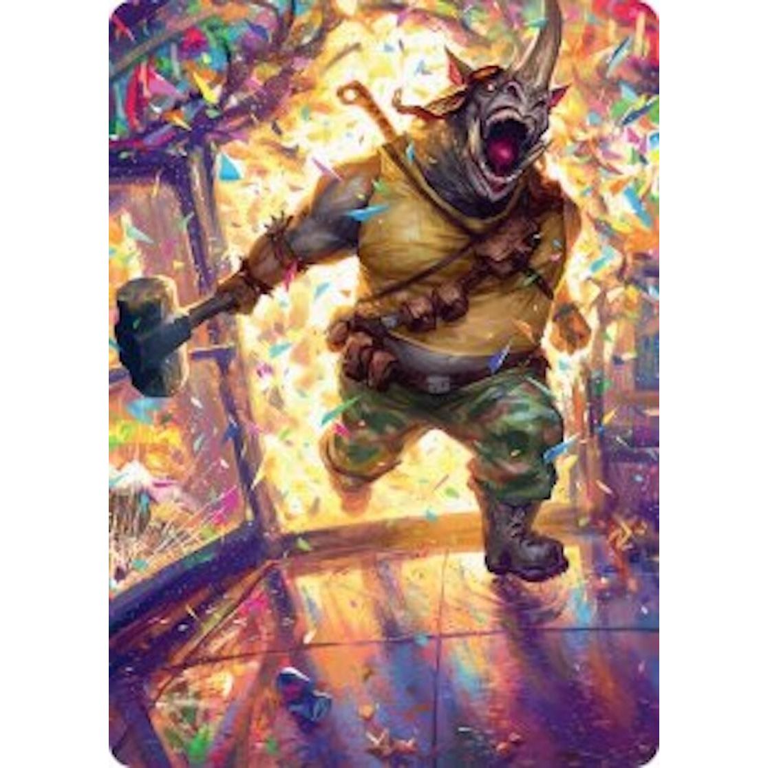 Image for Rocksteady, Rowdy Rhino Art Card (54) (Teenage Mutant Ninja Turtles) - Magic: The Gathering