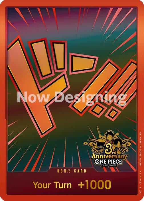 Image for DON!! Card (Japanese Version 3rd Anniversary Set) (One Piece Promotion Cards) (OP-PR) - One Piece Card Game