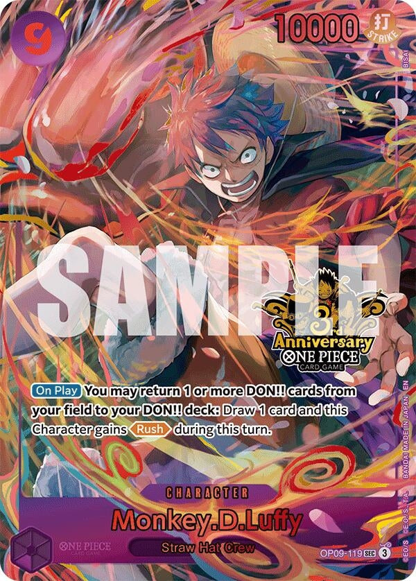 Image for Monkey.D.Luffy (Japanese Version 3rd Anniversary Set) (OP09-119) (One Piece Promotion Cards) (OP-PR) - One Piece Card Game