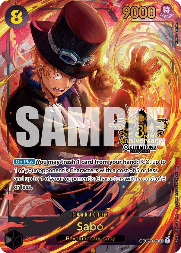 Image for Sabo (Japanese Version 3rd Anniversary Set) (OP07-118) (One Piece Promotion Cards) (OP-PR) - One Piece Card Game