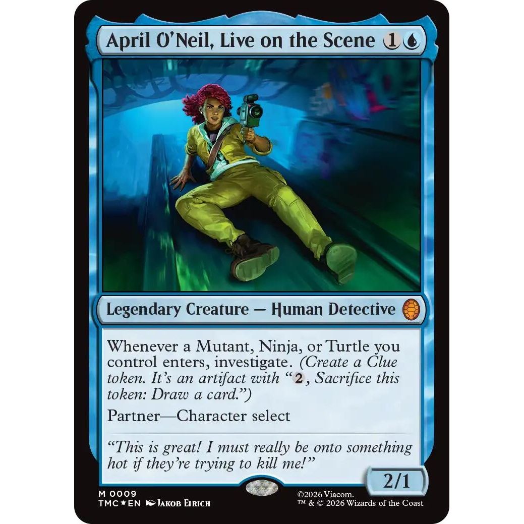 Image for April O'Neil, Live on the Scene (Surge Foil) (9) (Teenage Mutant Ninja Turtles) - Magic: The Gathering
