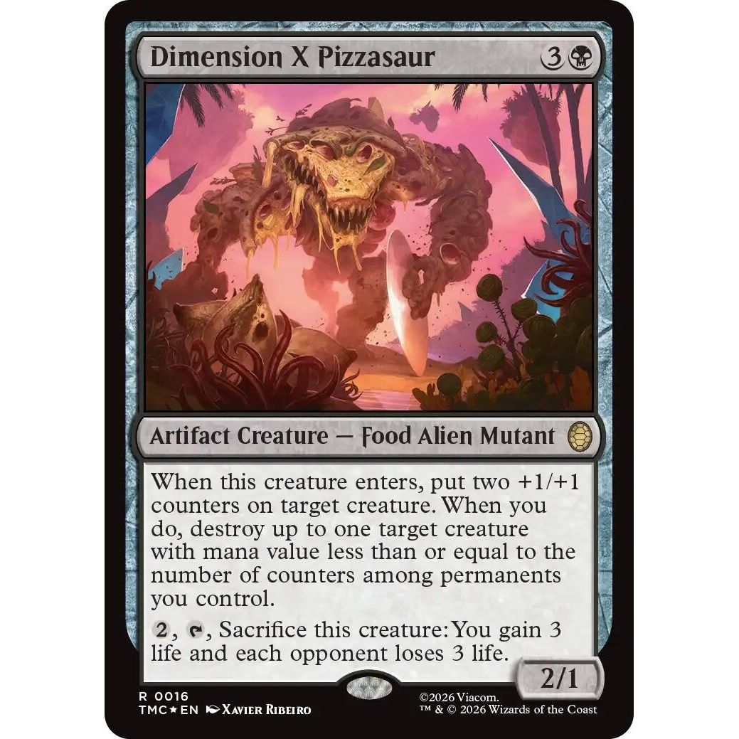 Image for Dimension X Pizzasaur (Surge Foil) (16) (Teenage Mutant Ninja Turtles) - Magic: The Gathering