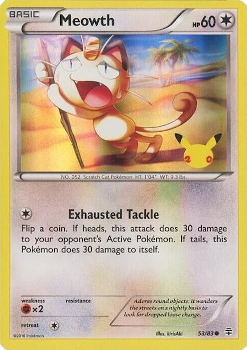 Image for Meowth - 53/83 (20th Anniversary) (053/083) (Miscellaneous Cards & Products) (MCAP) - Pokemon