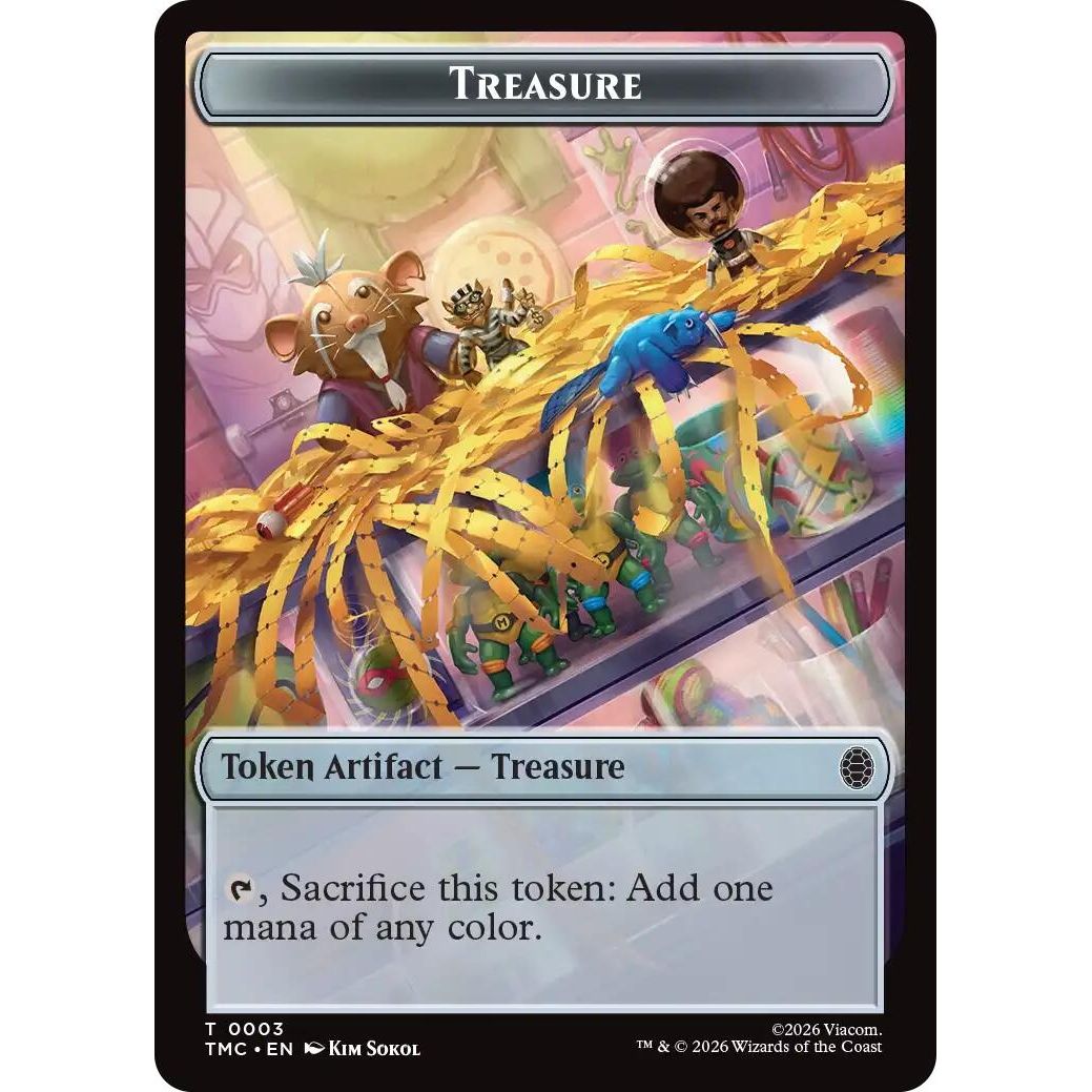 Image for Treasure // Copy Double-Sided Token (3 // 1) (Teenage Mutant Ninja Turtles) - Magic: The Gathering
