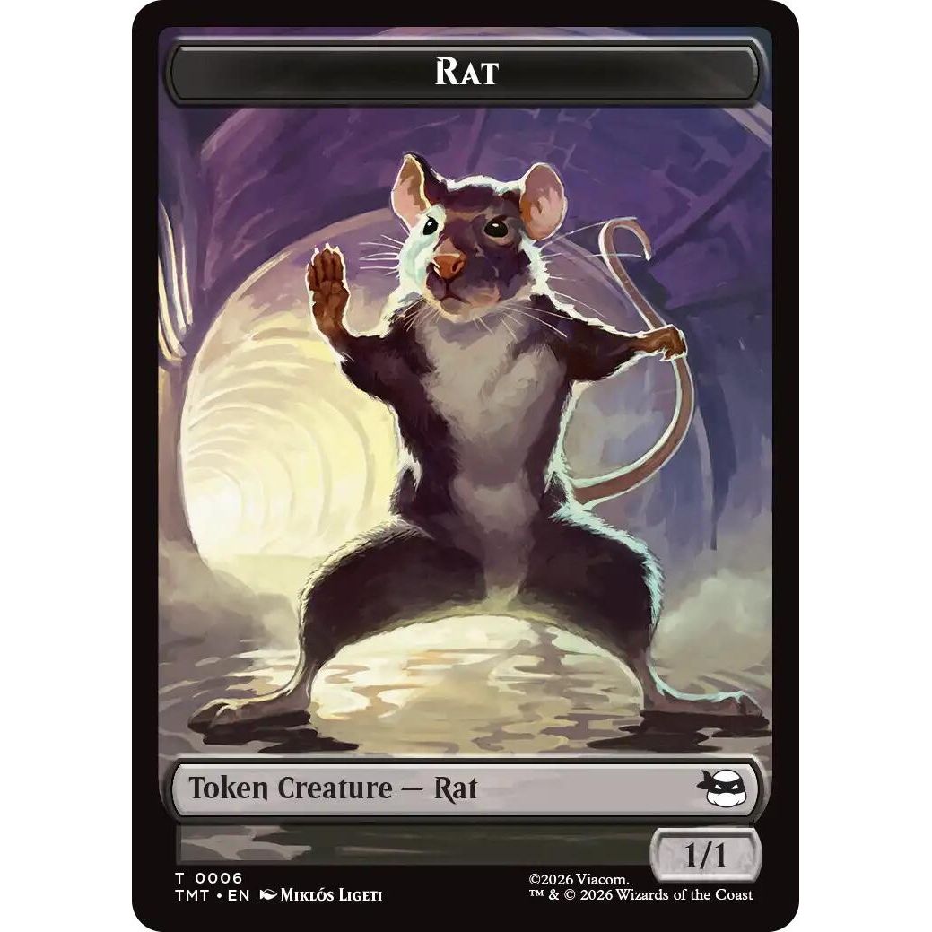 Image for Rat // Copy Double-Sided Token (6 // 1) (Teenage Mutant Ninja Turtles) - Magic: The Gathering
