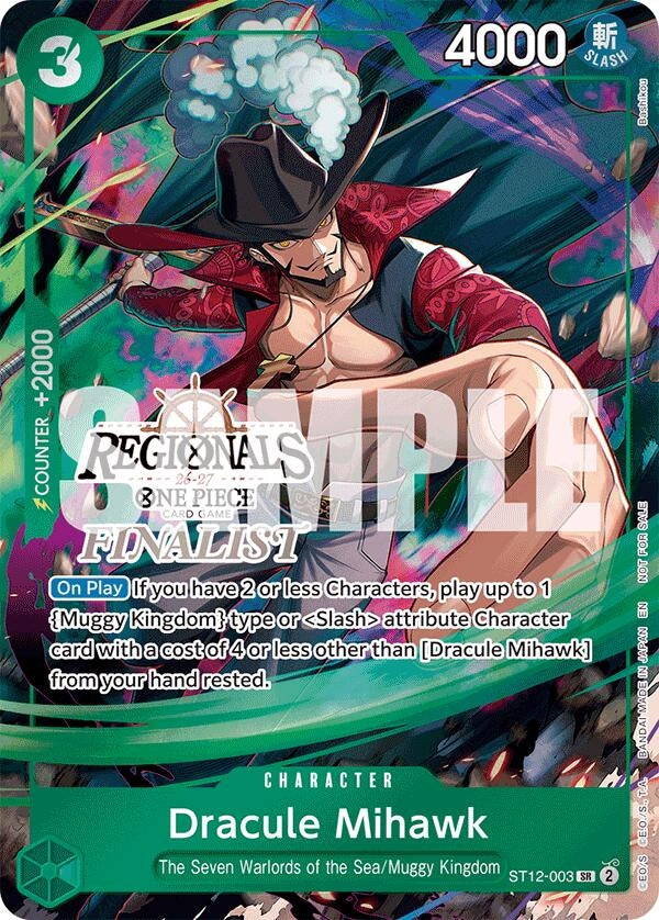 Image for Dracule Mihawk (Regionals Finalist Card Set 26-27) (ST12-003) (One Piece Promotion Cards) (OP-PR) - One Piece Card Game
