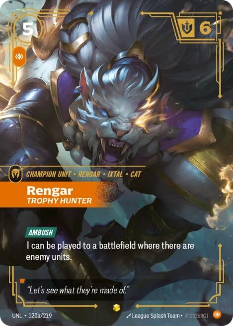 Rengar - Trophy Hunter (Alternate Art) (120a/219) (Unleashed)