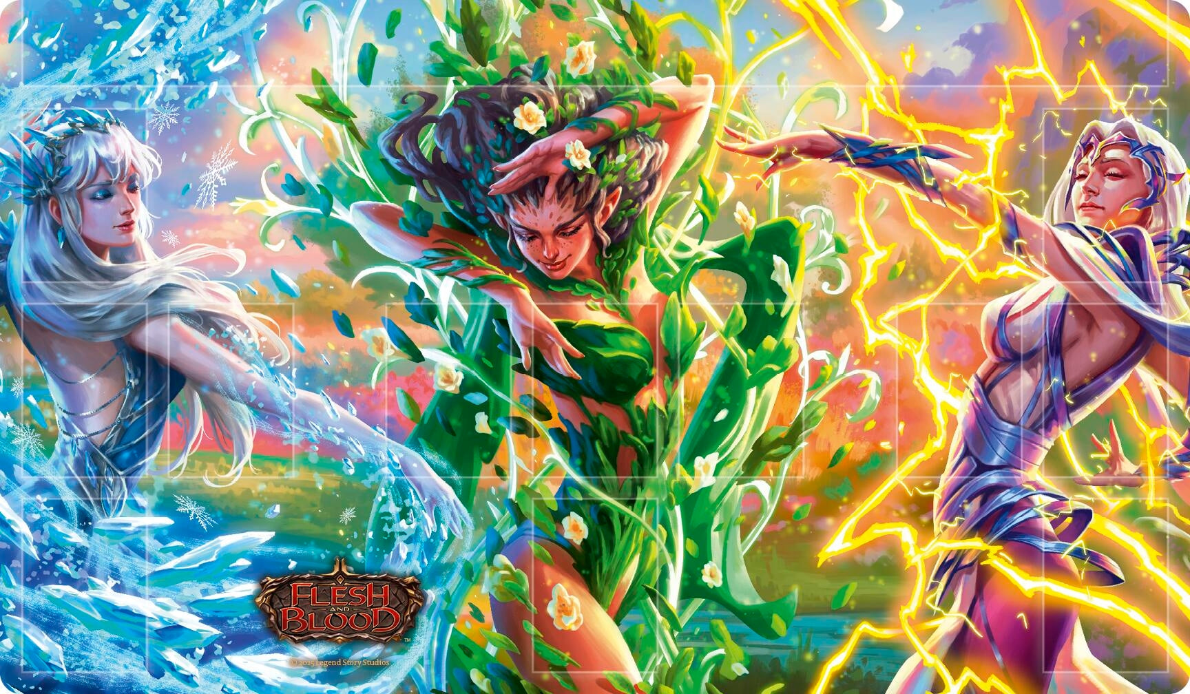 Image for Flesh and Blood Playmat - Elemental Sheath's  panorama (Frosthaven, Leaven, Stormwind) - Playmats