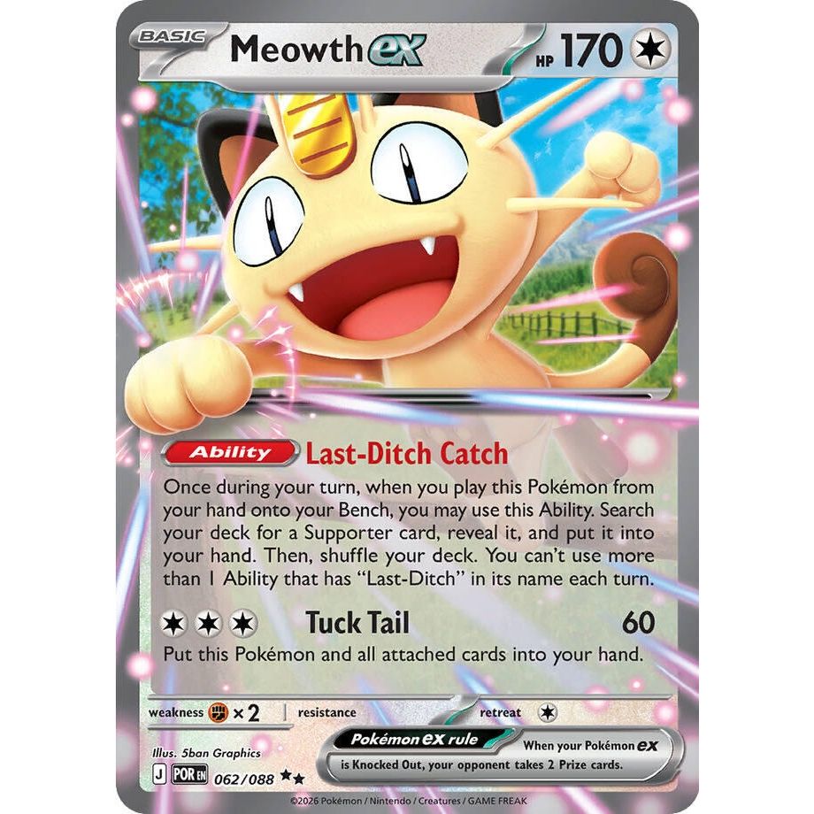 Meowth ex (062/088) (ME03: Perfect Order) - PokeBox USA
