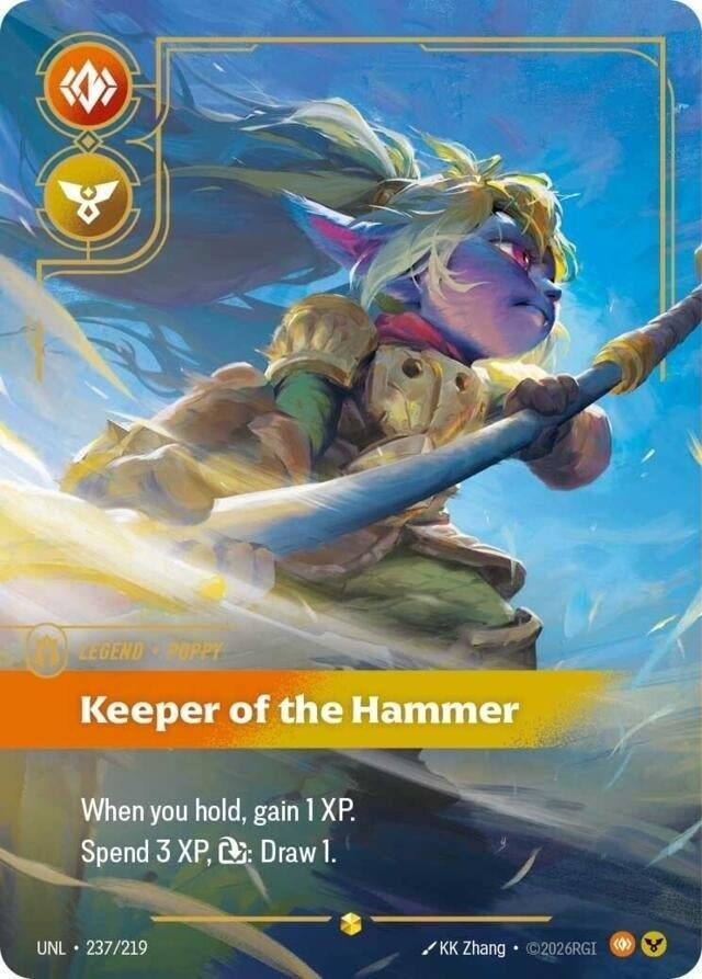 Image for Poppy - Keeper of the Hammer (Overnumbered) (237/219) (Unleashed) (UNL) - Riftbound: League of Legends Trading Card Game