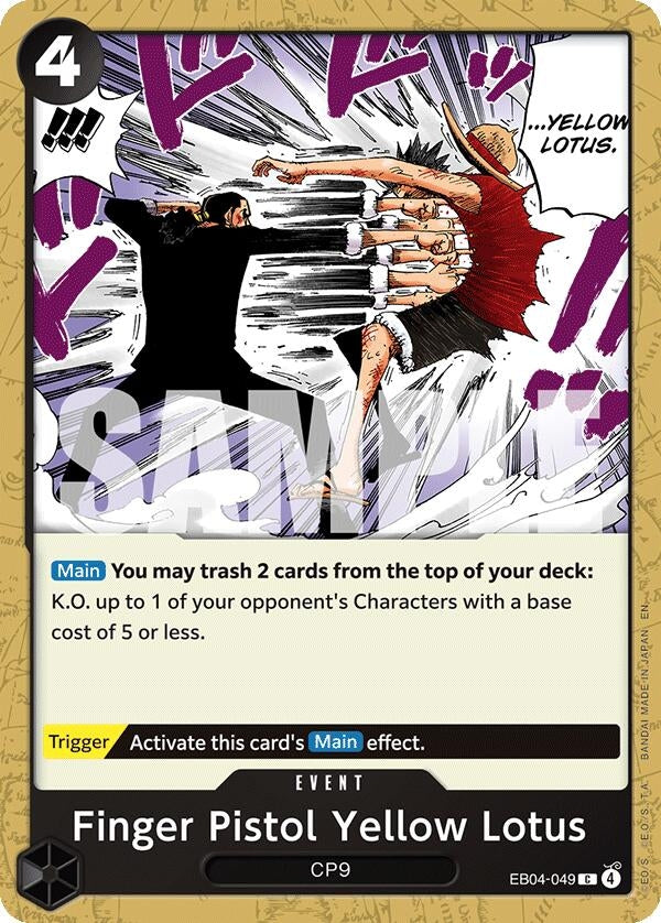 Image for Finger Pistol Yellow Lotus (EB04-049) (Adventure on Kami's Island) (OP15-EB04) - One Piece Card Game