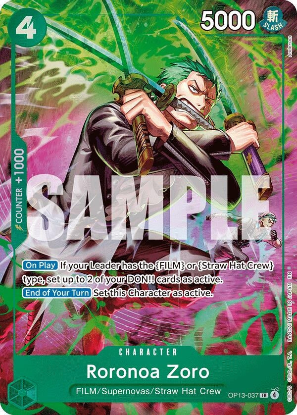 Image for Roronoa Zoro (OP13-037) (OP13-037) (Adventure on Kami's Island) (OP15-EB04) - One Piece Card Game
