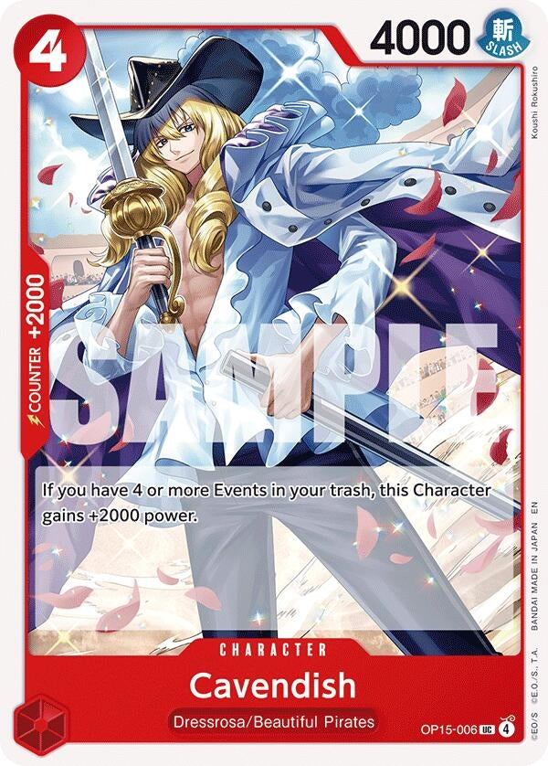 Image for Cavendish (OP15-006) (Adventure on Kami's Island) (OP15-EB04) - One Piece Card Game