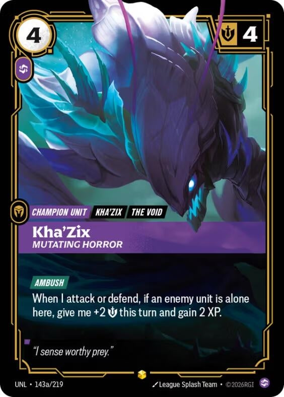 Kha'Zix - Mutating Horror (Alternate Art) (143a/219) (Unleashed)