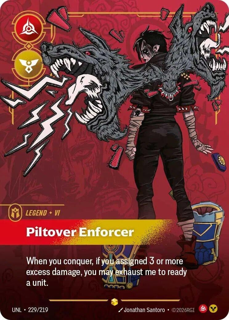 Image for Vi - Piltover Enforcer (Overnumbered) (229/219) (Unleashed) (UNL) - Riftbound: League of Legends Trading Card Game