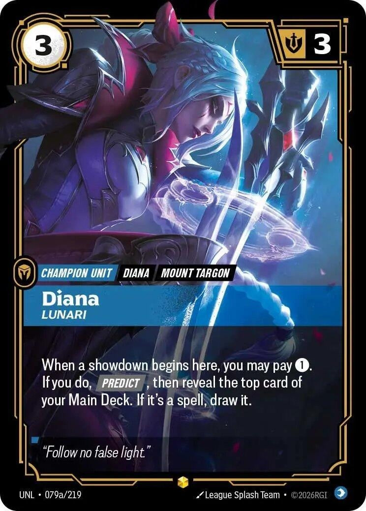 Image for Diana - Lunari (Alternate Art) (079a/219) (Unleashed) (UNL) - Riftbound: League of Legends Trading Card Game