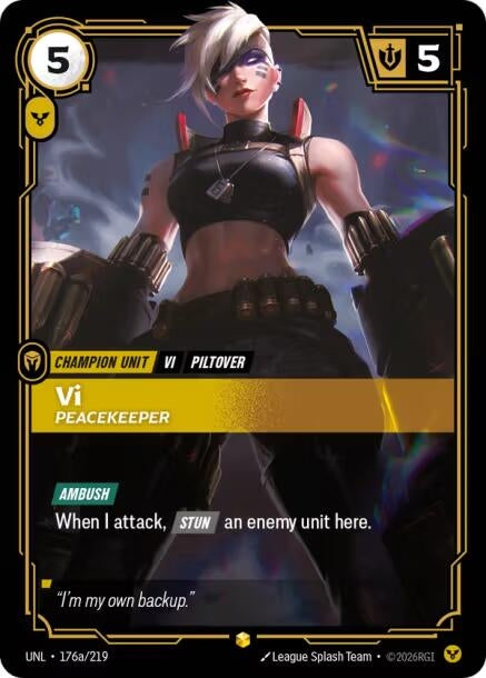 Vi - Peacekeeper (Alternate Art) (176a/219) (Unleashed)