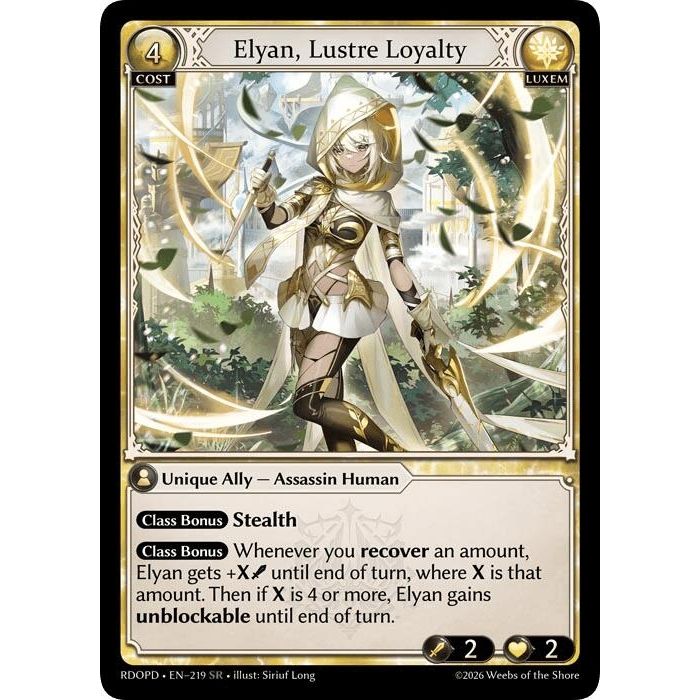 Image for Elyan, Lustre Loyalty (219) (Radiant Origins: Pantheon) - Grand Archive TCG