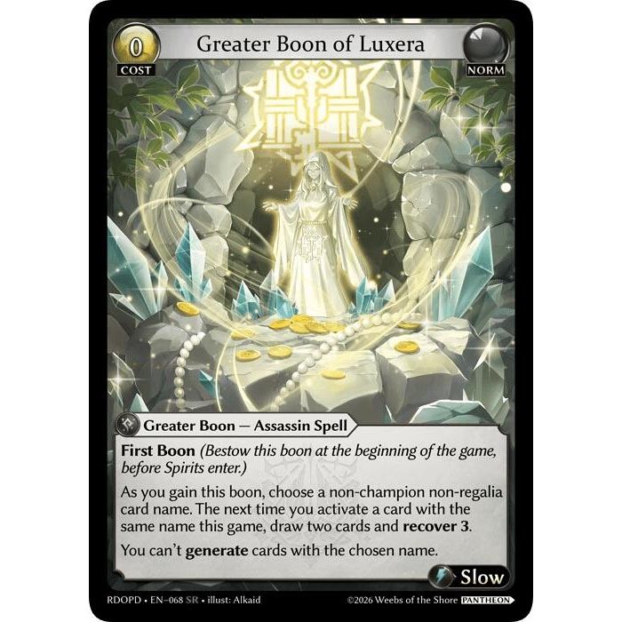 Image for Greater Boon of Luxera (068) (Radiant Origins: Pantheon) - Grand Archive TCG