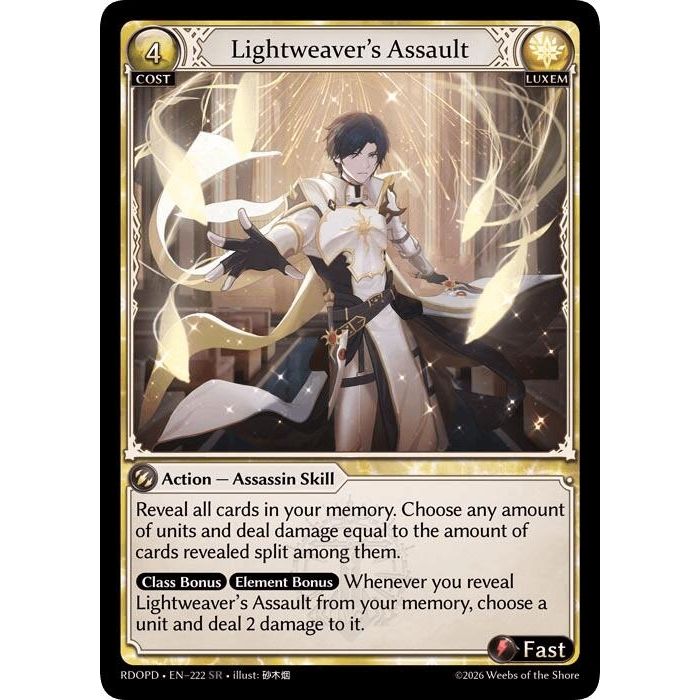 Image for Lightweaver's Assault (222) (Radiant Origins: Pantheon) - Grand Archive TCG