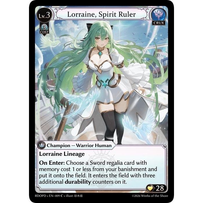 Image for Lorraine, Spirit Ruler (Extended Art) (009) (Radiant Origins: Pantheon) - Grand Archive TCG
