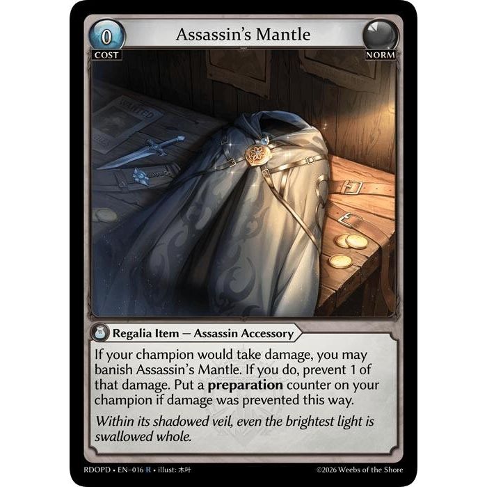 Image for Assassin's Mantle (016) (Radiant Origins: Pantheon) - Grand Archive TCG
