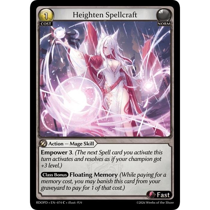 Image for Heighten Spellcraft (074) (Radiant Origins: Pantheon) - Grand Archive TCG
