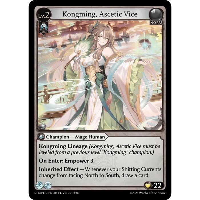 Image for Kongming, Ascetic Vice (011) (Radiant Origins: Pantheon) - Grand Archive TCG
