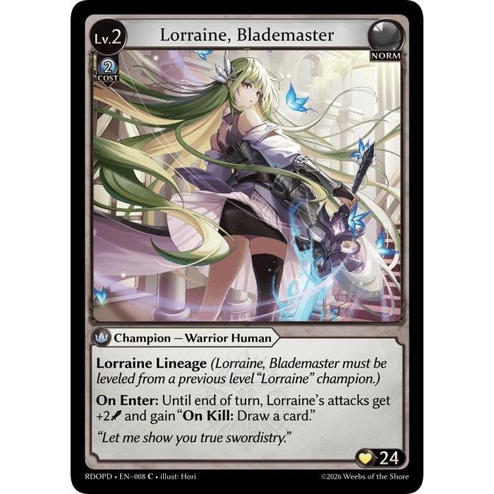 Image for Lorraine, Blademaster (008) (Radiant Origins: Pantheon) - Grand Archive TCG
