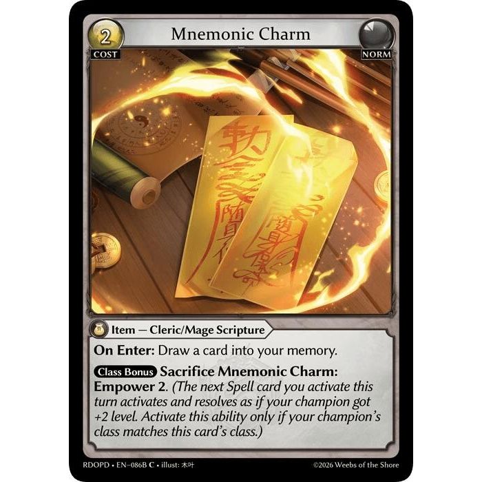 Image for Mnemonic Charm (086B) (086B) (Radiant Origins: Pantheon) - Grand Archive TCG