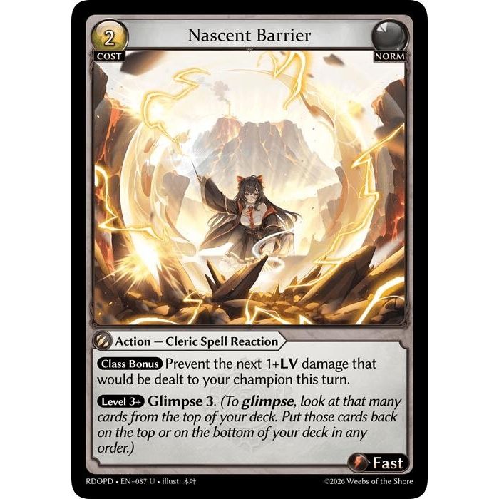 Image for Nascent Barrier (087) (Radiant Origins: Pantheon) - Grand Archive TCG