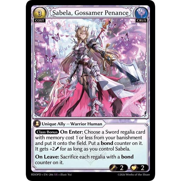 Image for Sabela, Gossamer Penance (206) (Radiant Origins: Pantheon) - Grand Archive TCG