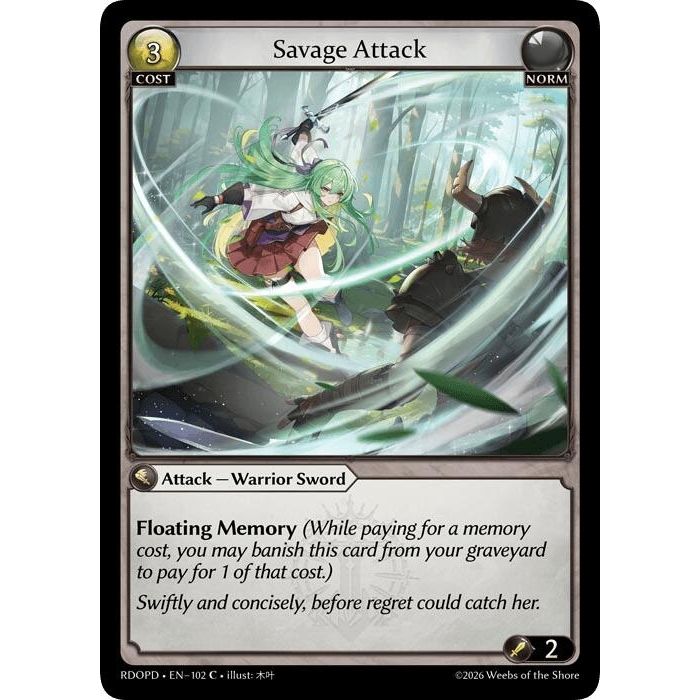 Image for Savage Attack (102) (Radiant Origins: Pantheon) - Grand Archive TCG