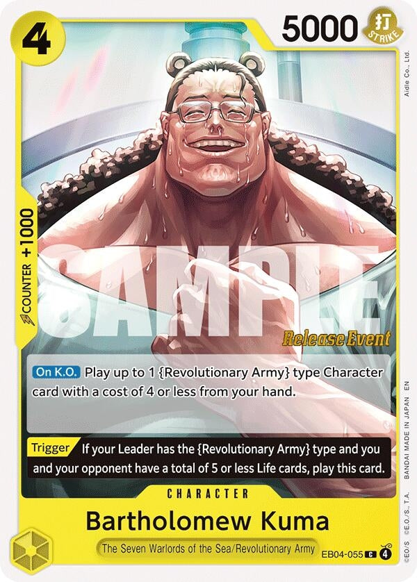 Image for Bartholomew Kuma (EB04-055) (EB04-055) (Adventure on Kami's Island Release Event Cards) (OP15 RE) - One Piece Card Game
