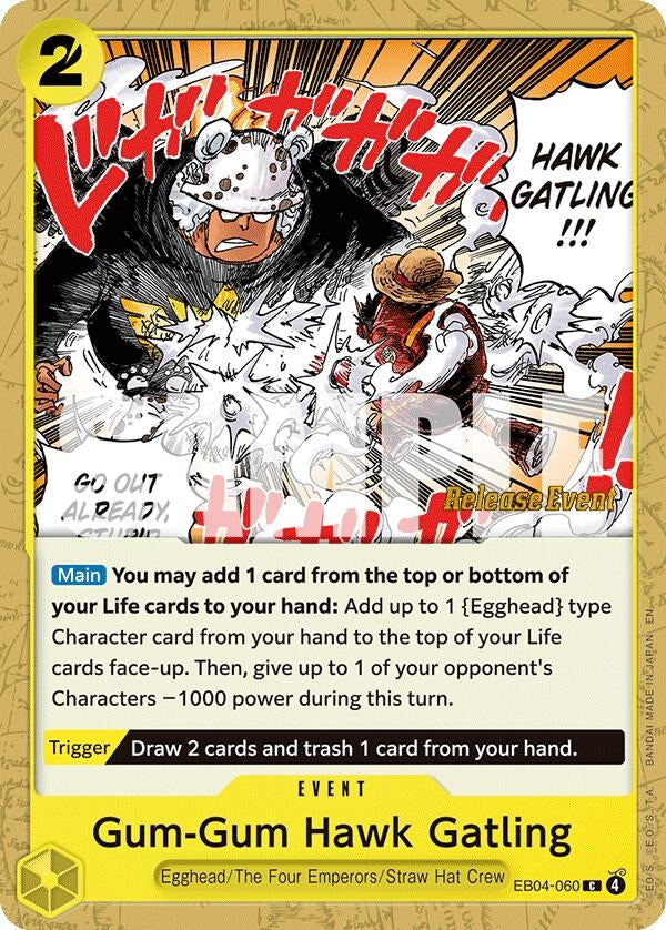 Image for Gum-Gum Hawk Gatling (EB04-060) (Adventure on Kami's Island Release Event Cards) (OP15 RE) - One Piece Card Game