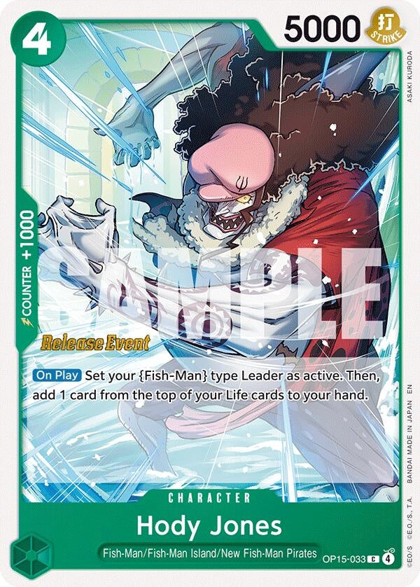Image for Hody Jones (OP15-033) (Adventure on Kami's Island Release Event Cards) (OP15 RE) - One Piece Card Game