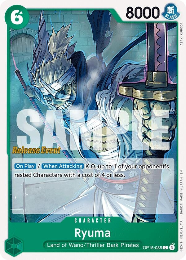Image for Ryuma (OP15-036) (Adventure on Kami's Island Release Event Cards) (OP15 RE) - One Piece Card Game