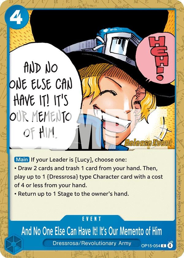 Image for And No One Else Can Have It! It's Our Memento of Him (OP15-054) (Adventure on Kami's Island Release Event Cards) (OP15 RE) - One Piece Card Game
