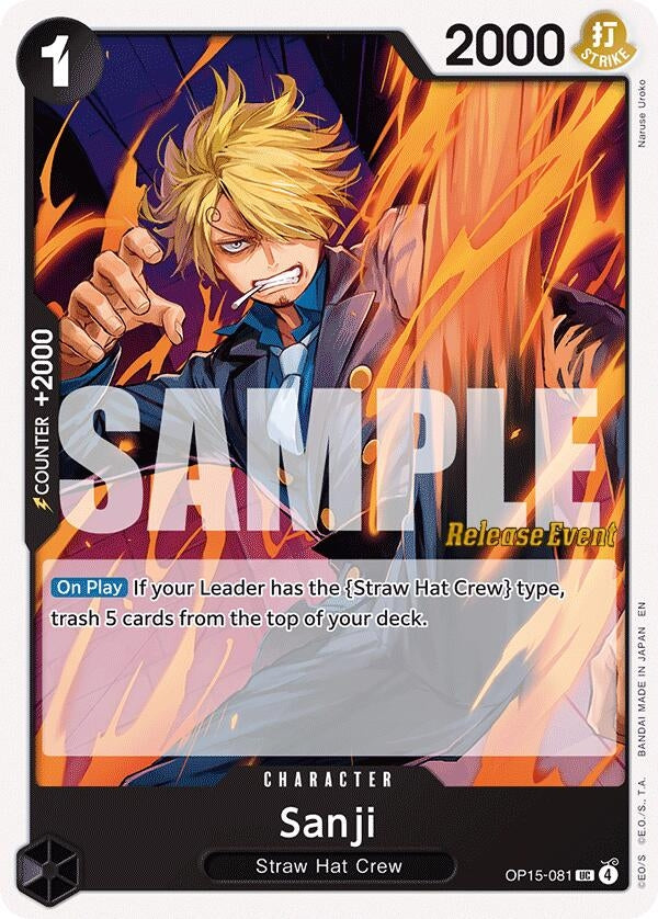 Image for Sanji (OP15-081) (OP15-081) (Adventure on Kami's Island Release Event Cards) (OP15 RE) - One Piece Card Game