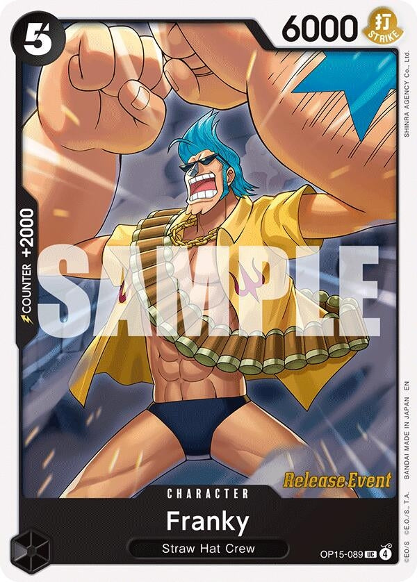 Image for Franky (OP15-089) (Adventure on Kami's Island Release Event Cards) (OP15 RE) - One Piece Card Game